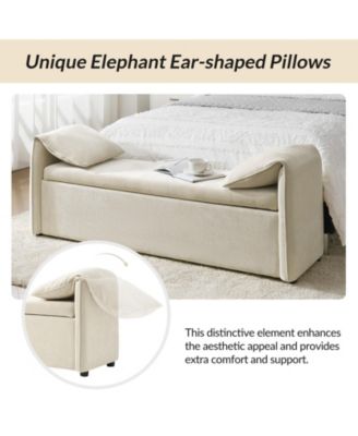 Mid-century Modern Lydia Storage Bench with Solid Wood Legs