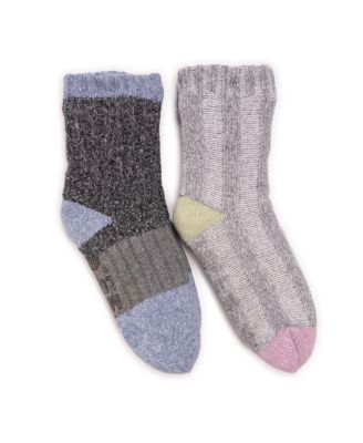 Women's Color Blocked Sweater Cabin Socks 2 Pair Pack