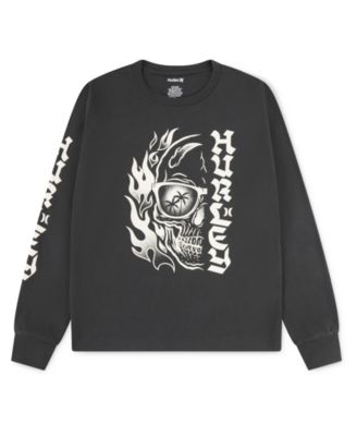 Hurley - Boys' 2-20 Skull Split Long-Sleeve T-Shirt