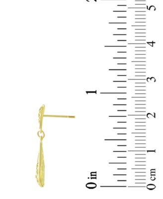 Intricate Filigree Dangle Drop Earrings in 10k Yellow Gold