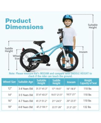 Kids Bike with Adjustable Handlebar, Seat & Training Wheels