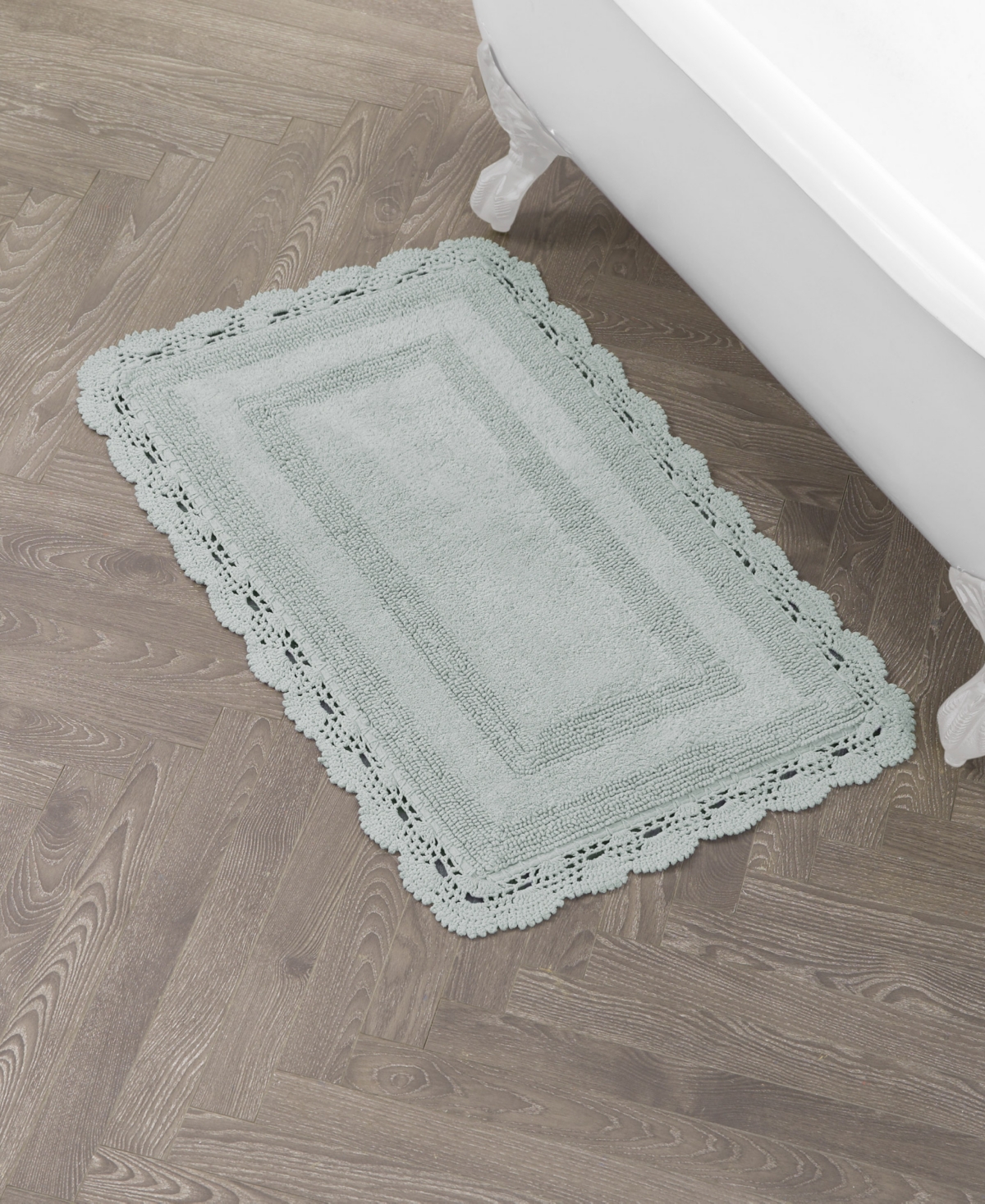 Laura Ashley Crochet Reversible Cotton Bath Rug