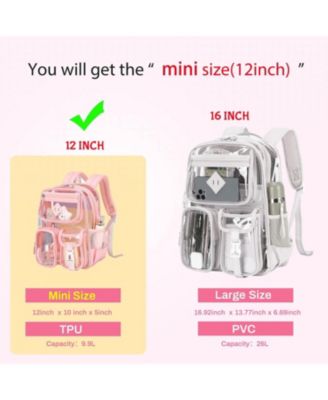 Mini Clear Backpack Small Pink Kids Girls