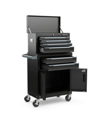 6-Drawer Rolling Tool Storage Chest Cabinet with Universal Wheels and Hooks