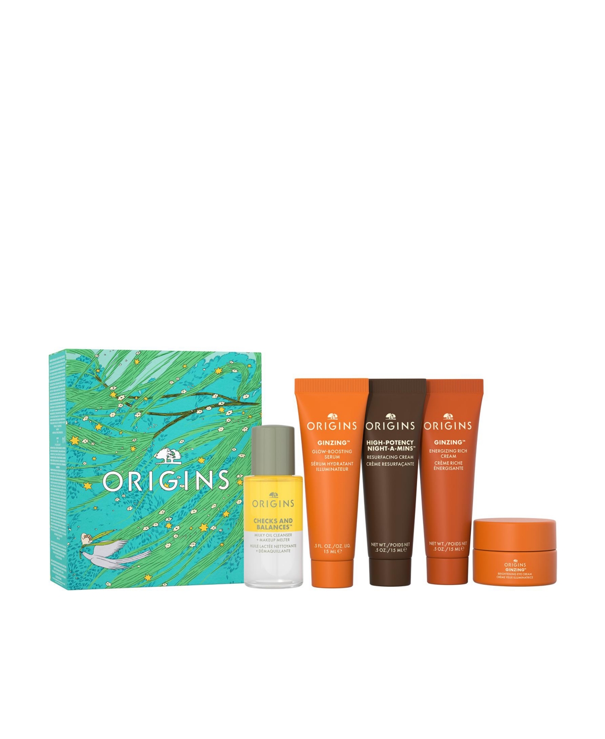 Free Origins 5-Pc. Day & Night routine with $50 Origins purchase (a $75 value)