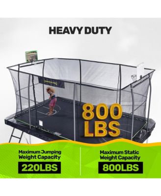 10' x 15' Rectangle Trampoline includes 2 Basketball Hoops with Breakaway Rim and Ladder
