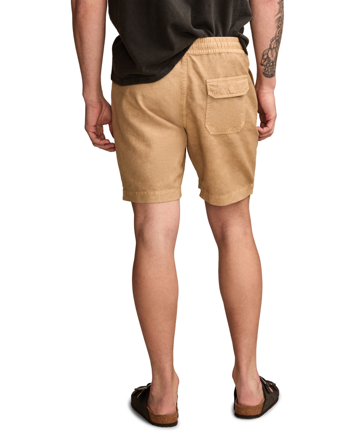 Lucky Brand Men's 7 Inch Linen Pull On Shorts