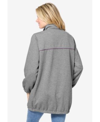 Plus Size Fleece Nylon Reversible Jacket