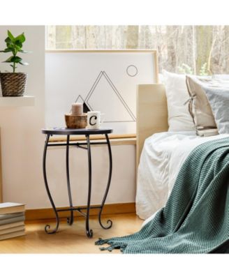 Outdoor Indoor Steel Accent Plant Stand Cobalt Table-Navy