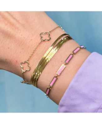 Small Gold Open Clover Bracelet 14K Gold