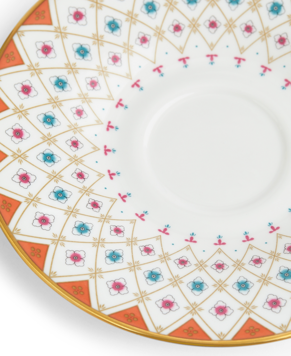 Wedgwood Wonderlust Peony Diamond Teacup & Saucer