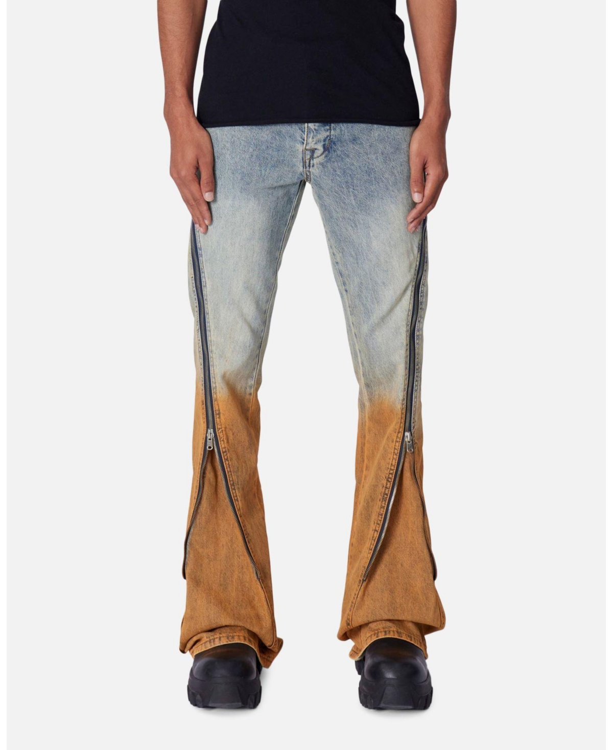 Loiter Men's D519 Zipper Flare Denim Jeans