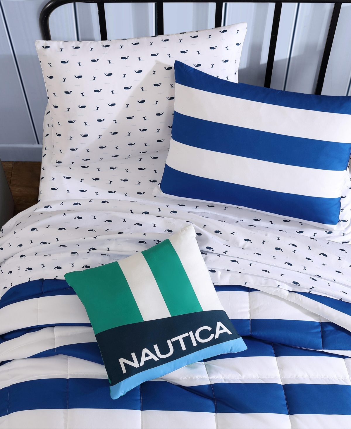 Nautica Huck Stripe Microfiber 4-pc. Comforter Set, Full/queen In Blue