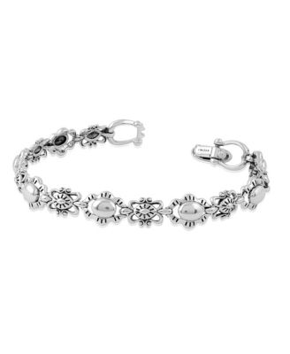 Sterling Silver Concha Link Bracelet, Size Small to Large