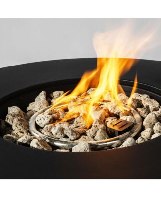 32" Propane Gas Fire Pit Table, 50000 BTU Round Steel Fire Pit for Outside Patio Deck Garden Courtyard-Black