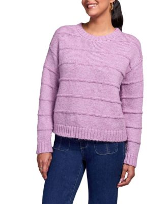Women's Heathered Stripe Crew Neck Sweater