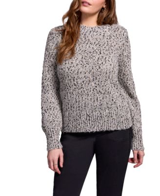 Women's Novelty Mix Long-Sleeve Mock Neck Sweater