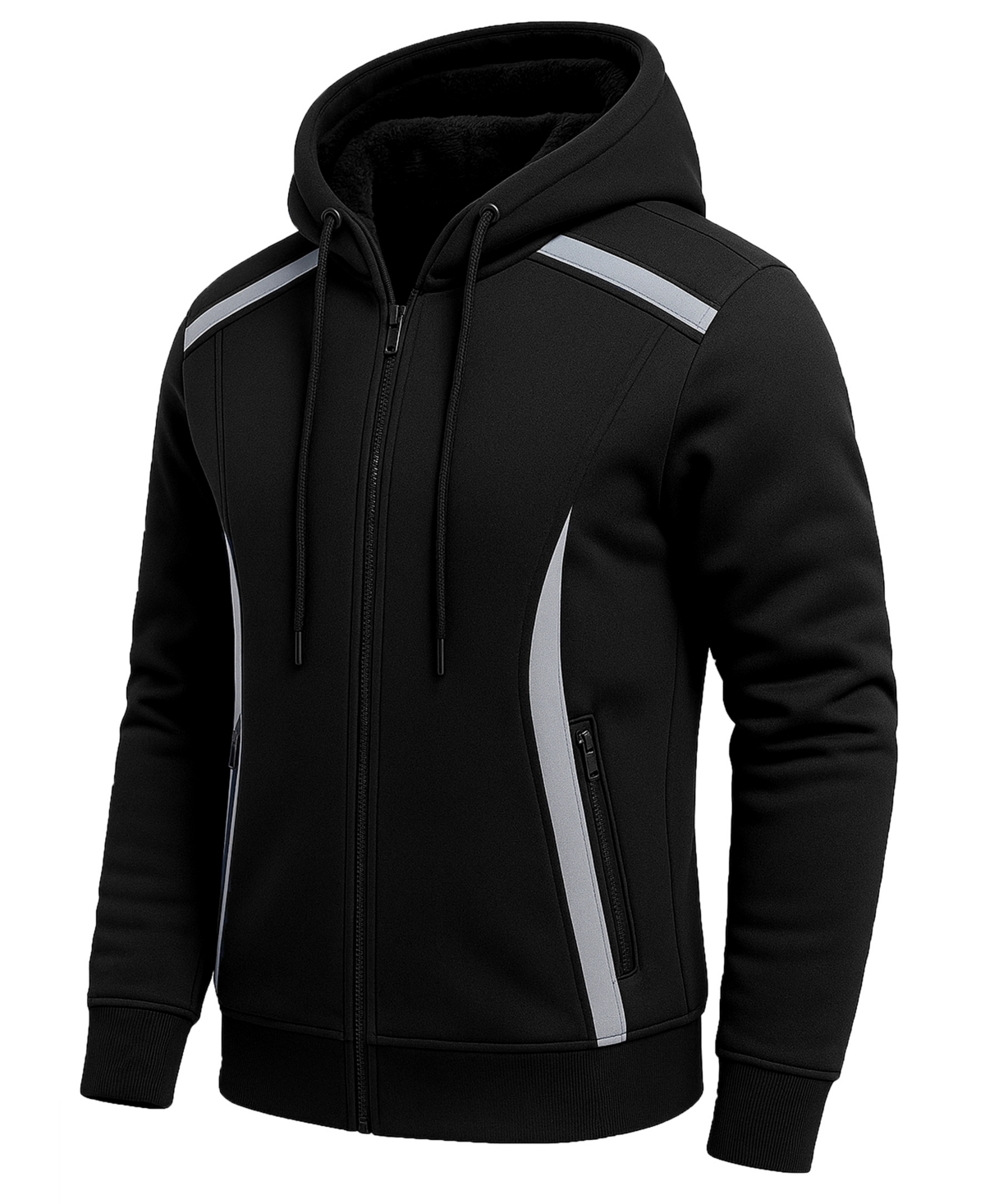 Blu Rock Men's Slim-Fit Reflective Tech Full-Zip Hoodie
