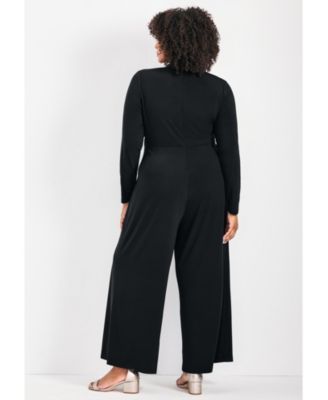 Women's Plus Size Glamour Wrap Front Jumpsuit