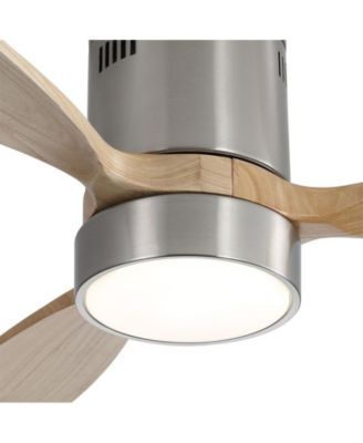 52-inch Modern Sand Nickel 3-Blade Flush Mount with Light and Remote Control