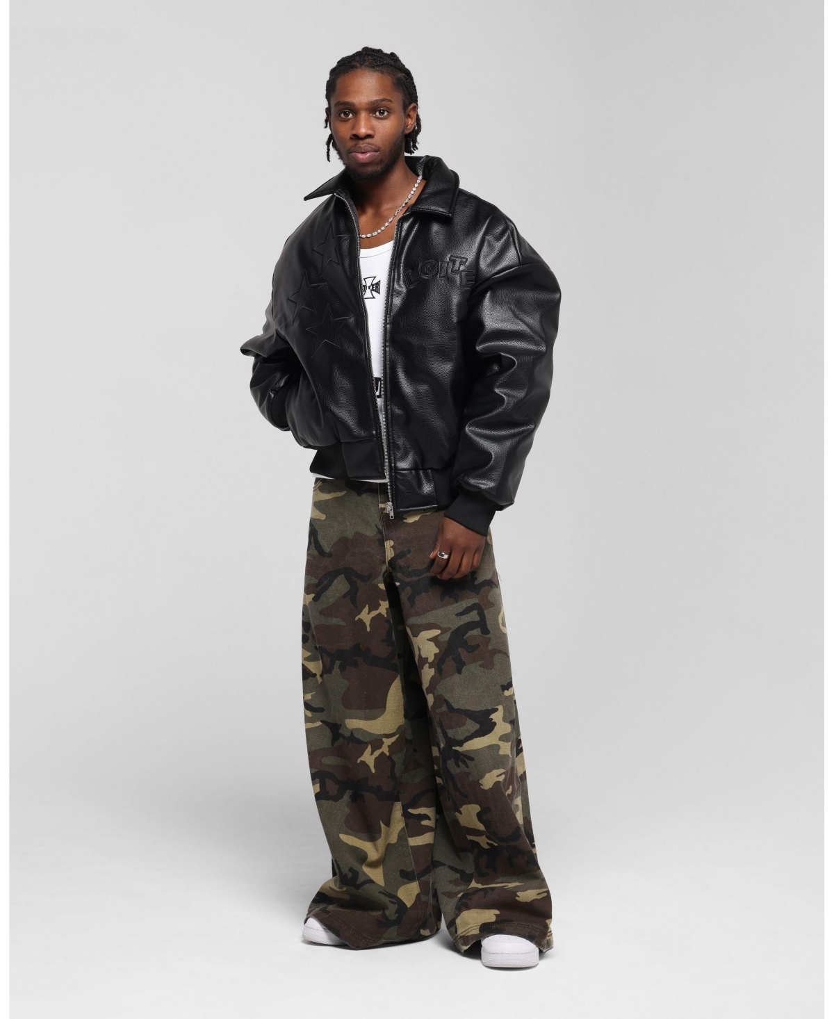 Loiter Men's Solar Pu Leather Varsity Jacket