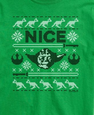Men's Star Wars Christmas Nice Yoda Short-Sleeve Graphic T-Shirt