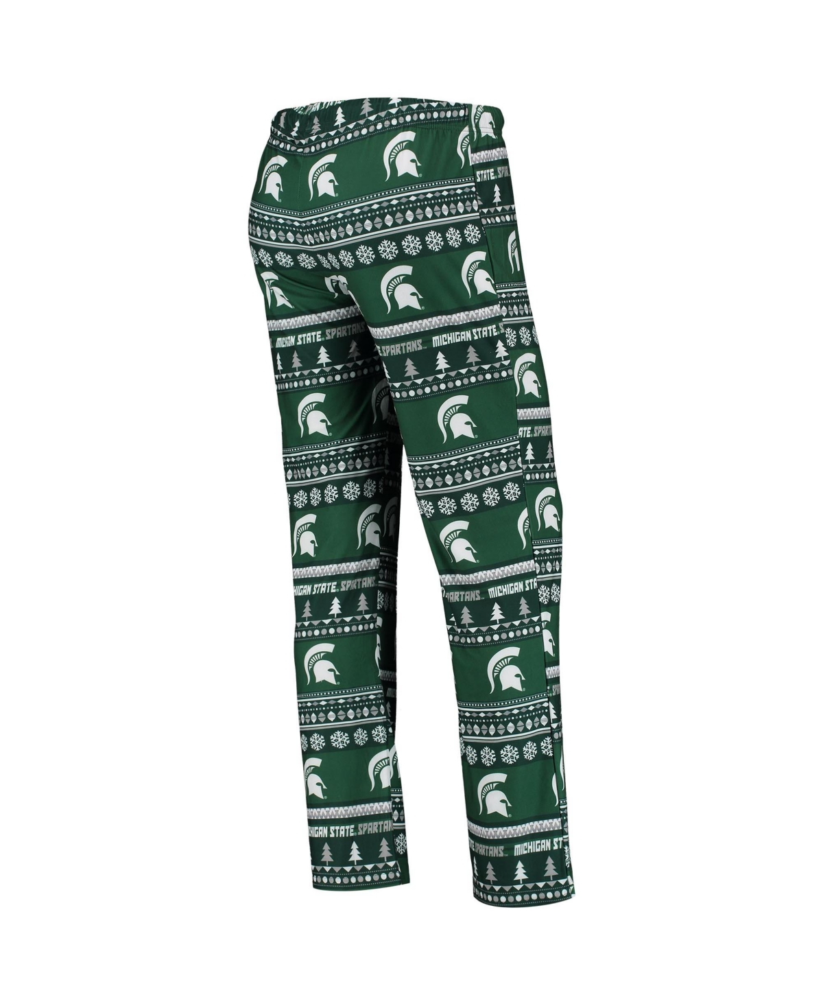 Concepts Sport Women's 2-piece Green Michigan State Spartans Holiday Long Sleeve Top And Pants Sleep Set In Green