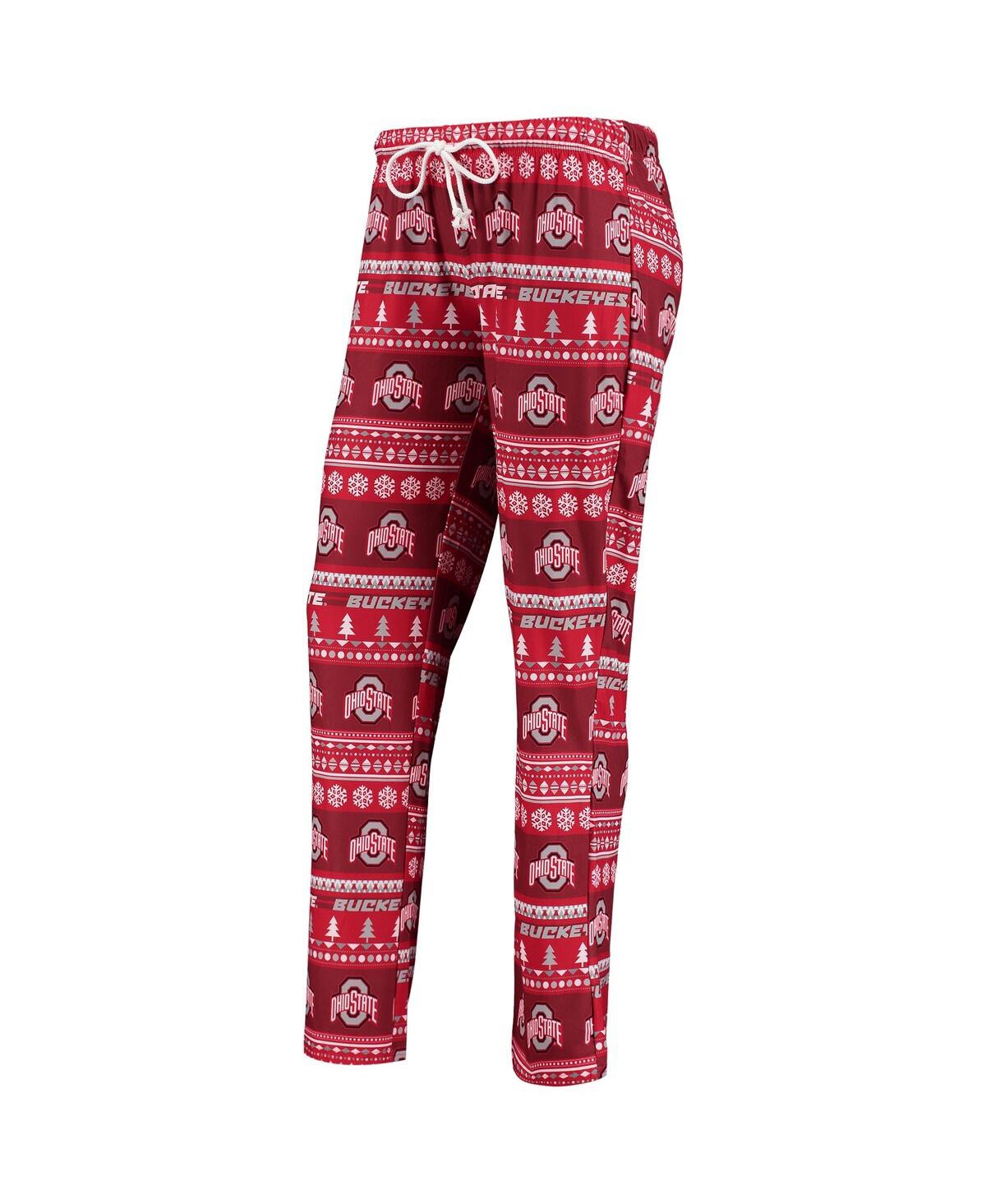Concepts Sport Women's 2-piece Garnet Florida State Seminoles Holiday Long Sleeve Top And Pants Sleep Set In Red