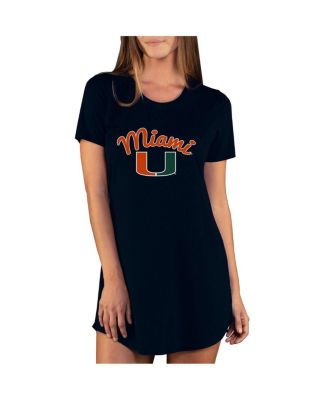Concepts Sport - Women's Black Miami Hurricanes Marathon Nightshirt