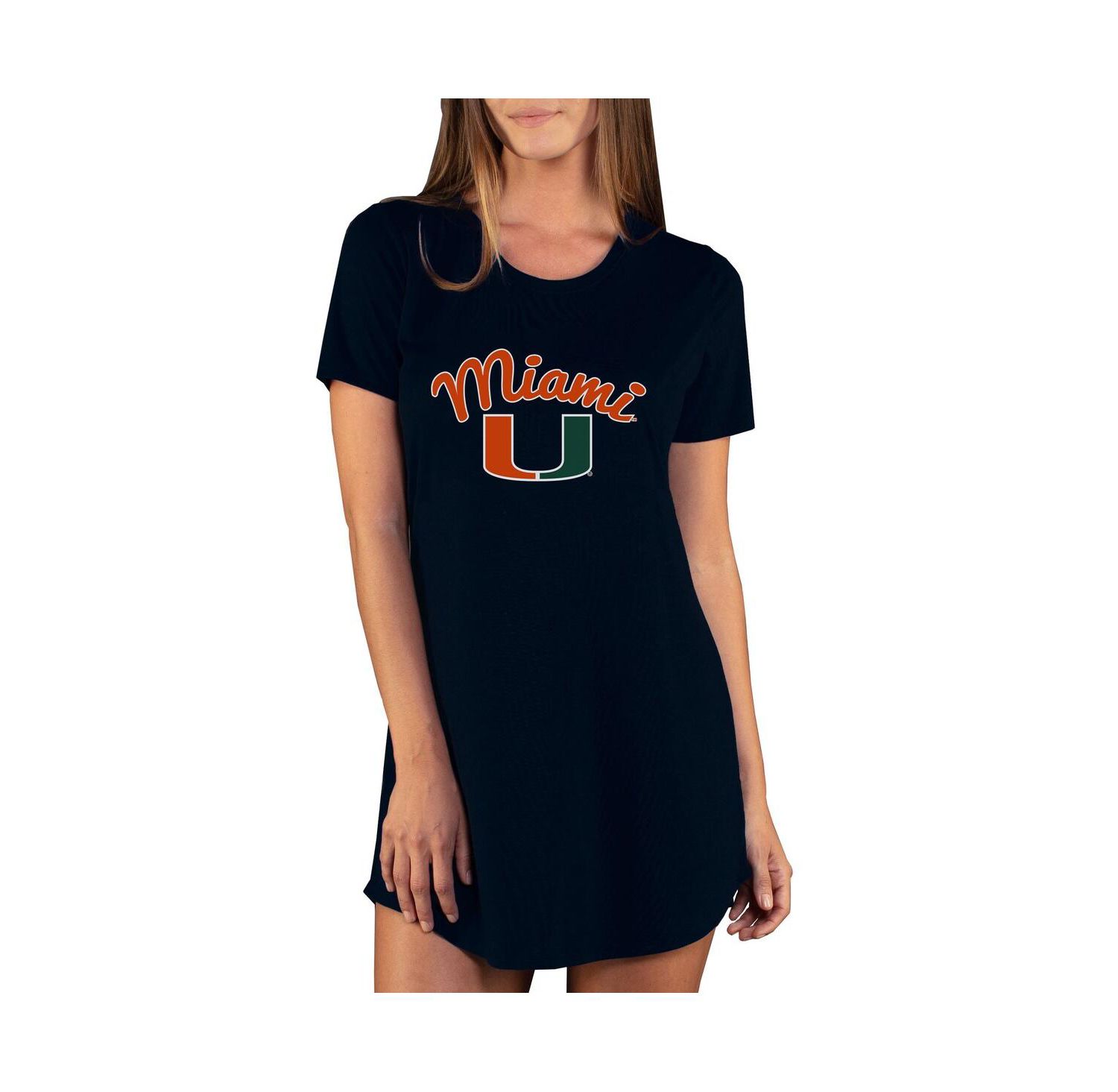 Women's Black Miami Hurricanes Marathon Nightshirt