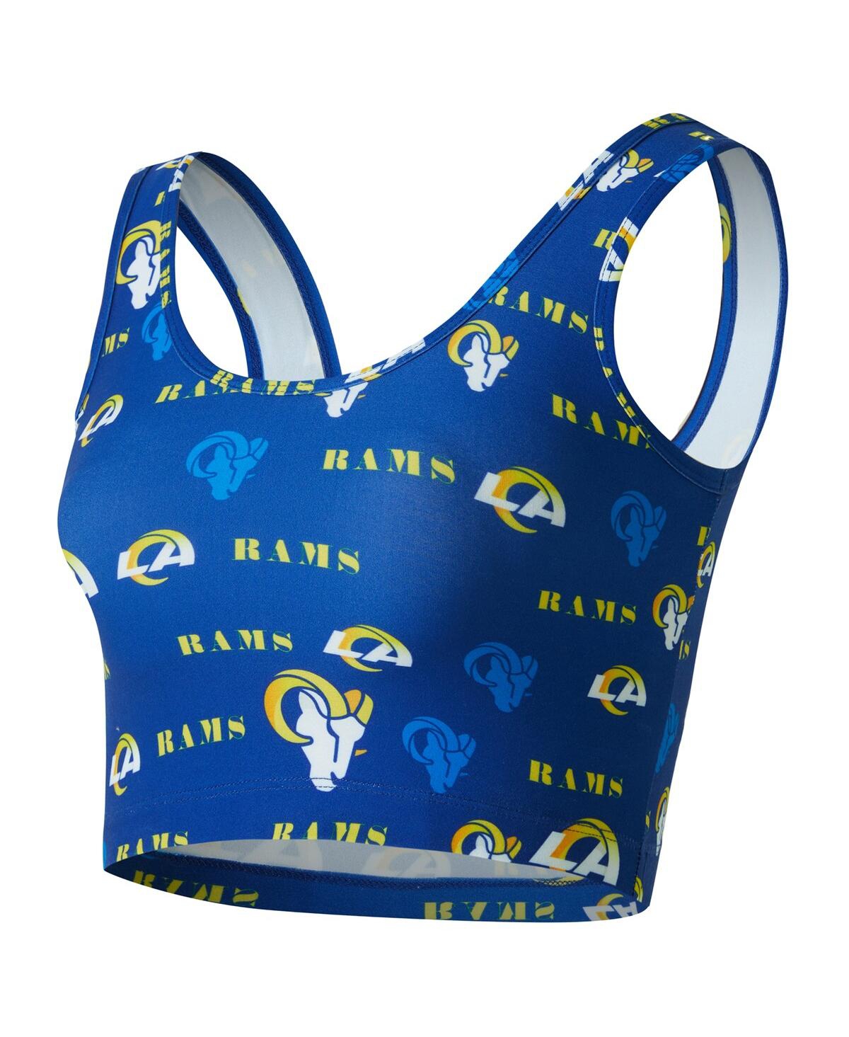 Concepts Sport Women's Royal Los Angeles Rams Mosaic Allover Print Bralette In Blue