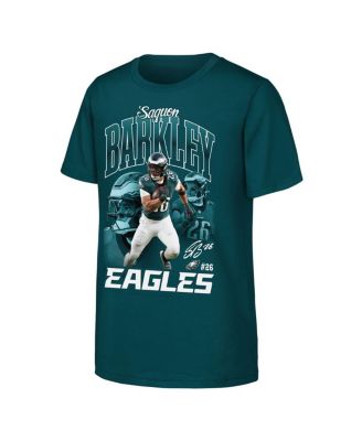 Big Boys and Girls Saquon Barkley Midnight Green Philadelphia Eagles Triple Pic T-Shirt