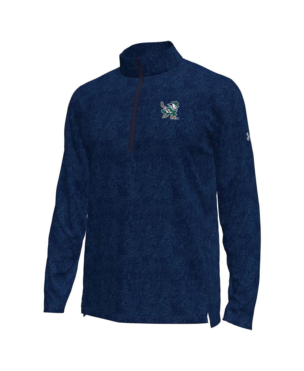 Under Armour Men's Navy Notre Dame Fighting Irish Hockey Leprechaun Tech Quarter-Zip Hoodie