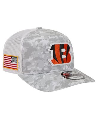 New Era - Men's Gray Cincinnati Bengals Salute to Service Fan Pack 9SEVENTY Trucker Adjustable Hat