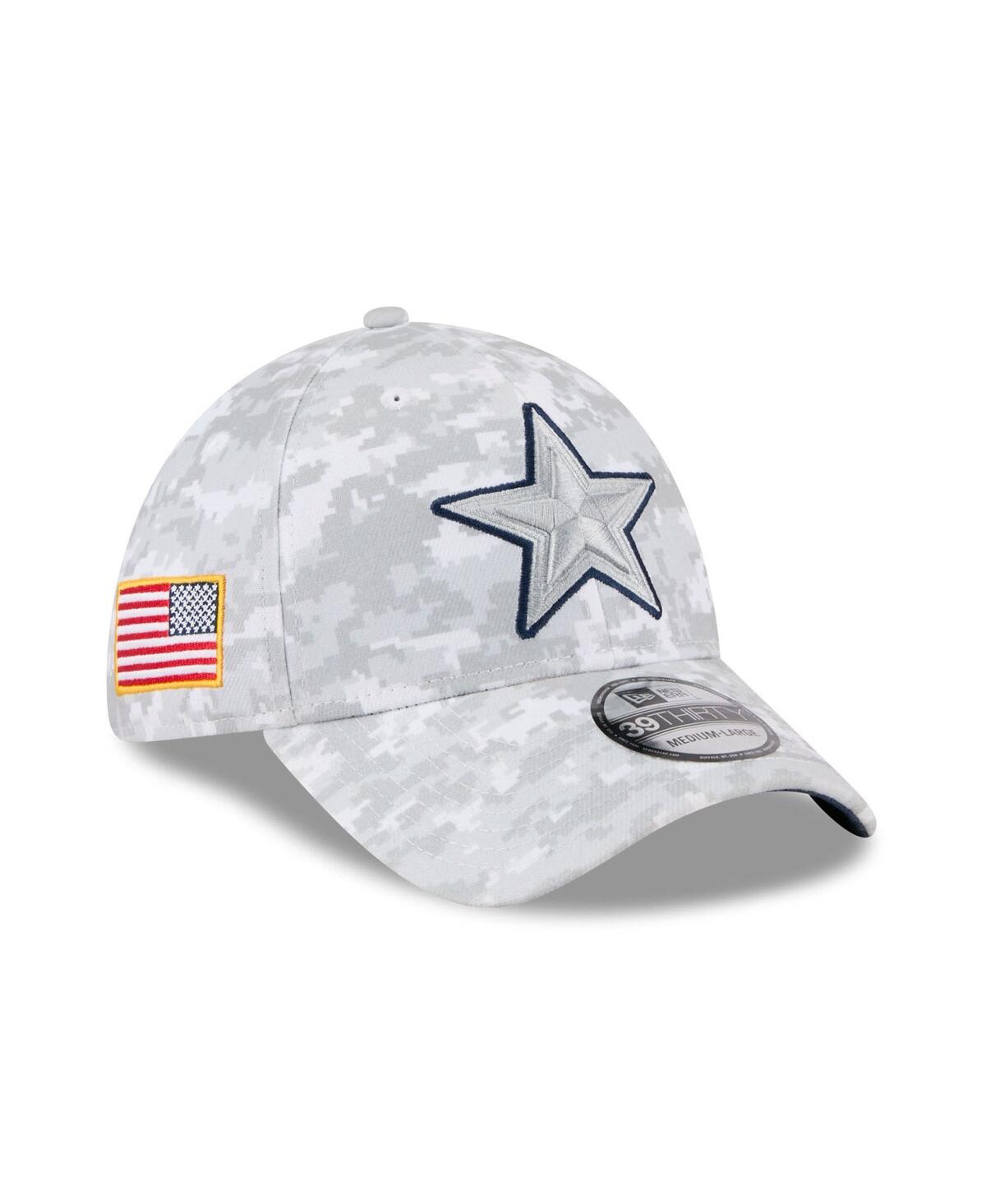 New Era Men's White Dallas Cowboys 2025 Salute to Service Digital Camo Fan Pack 39THIRTY Flex Hat
