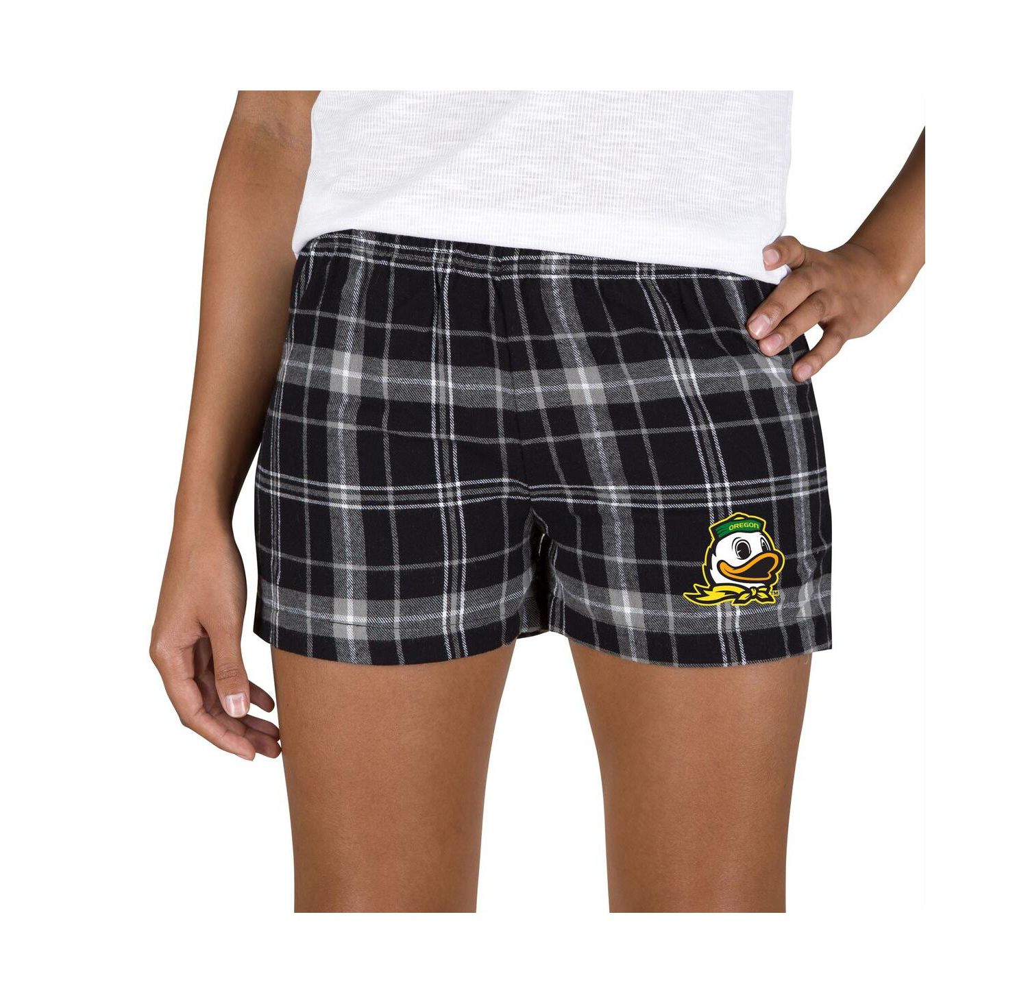 Women's Black/Gray Oregon Ducks Ultimate Flannel Shorts