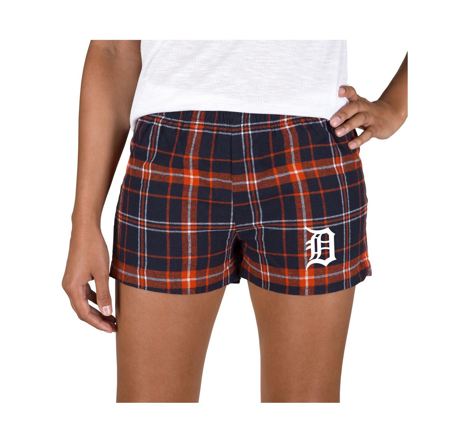 Women's Navy/Orange Detroit Tigers Ultimate Flannel Shorts