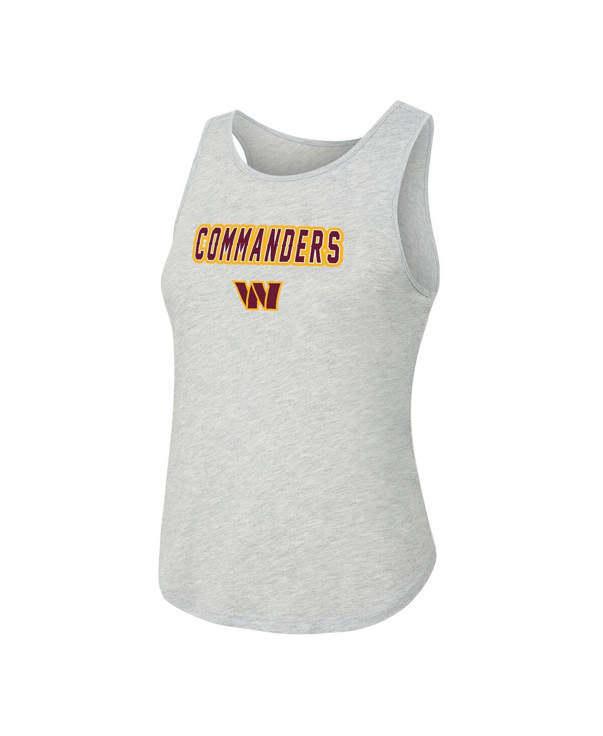 Concepts Sport Women's 2-piece Heather Gray/burgundy Washington Commanders Regulate Plaid Tank Top And Pants Sleep  In Multi