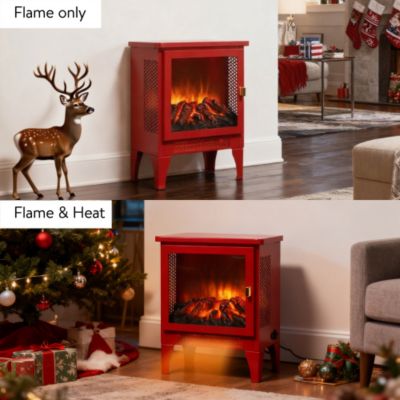 25 inch Stand Side Table with 3-Sided glass Electric Fireplace