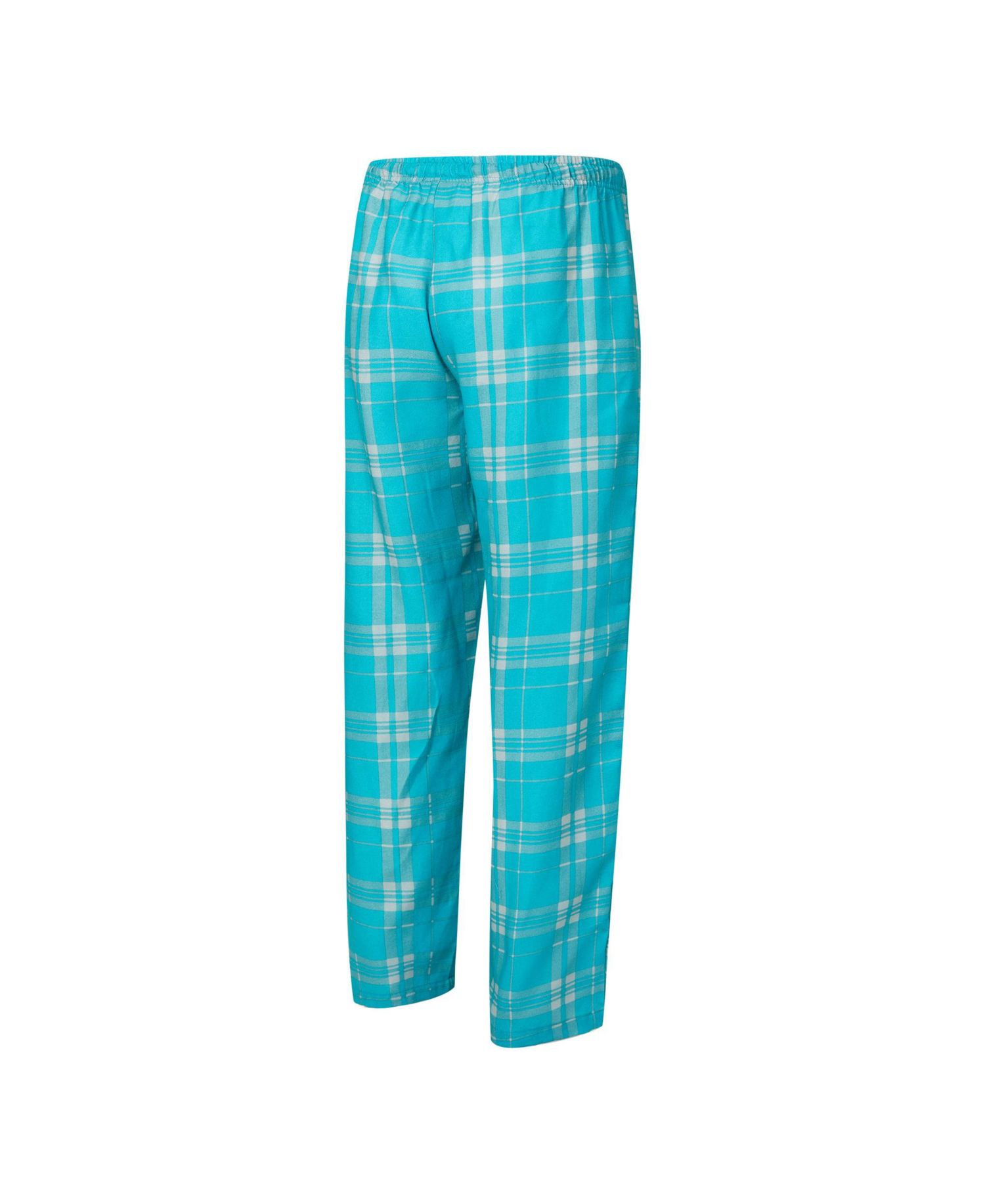 Men's 2-Piece Aqua/Gray Miami Dolphins Regulate Long Sleeve T-Shirt and Plaid Pants Set