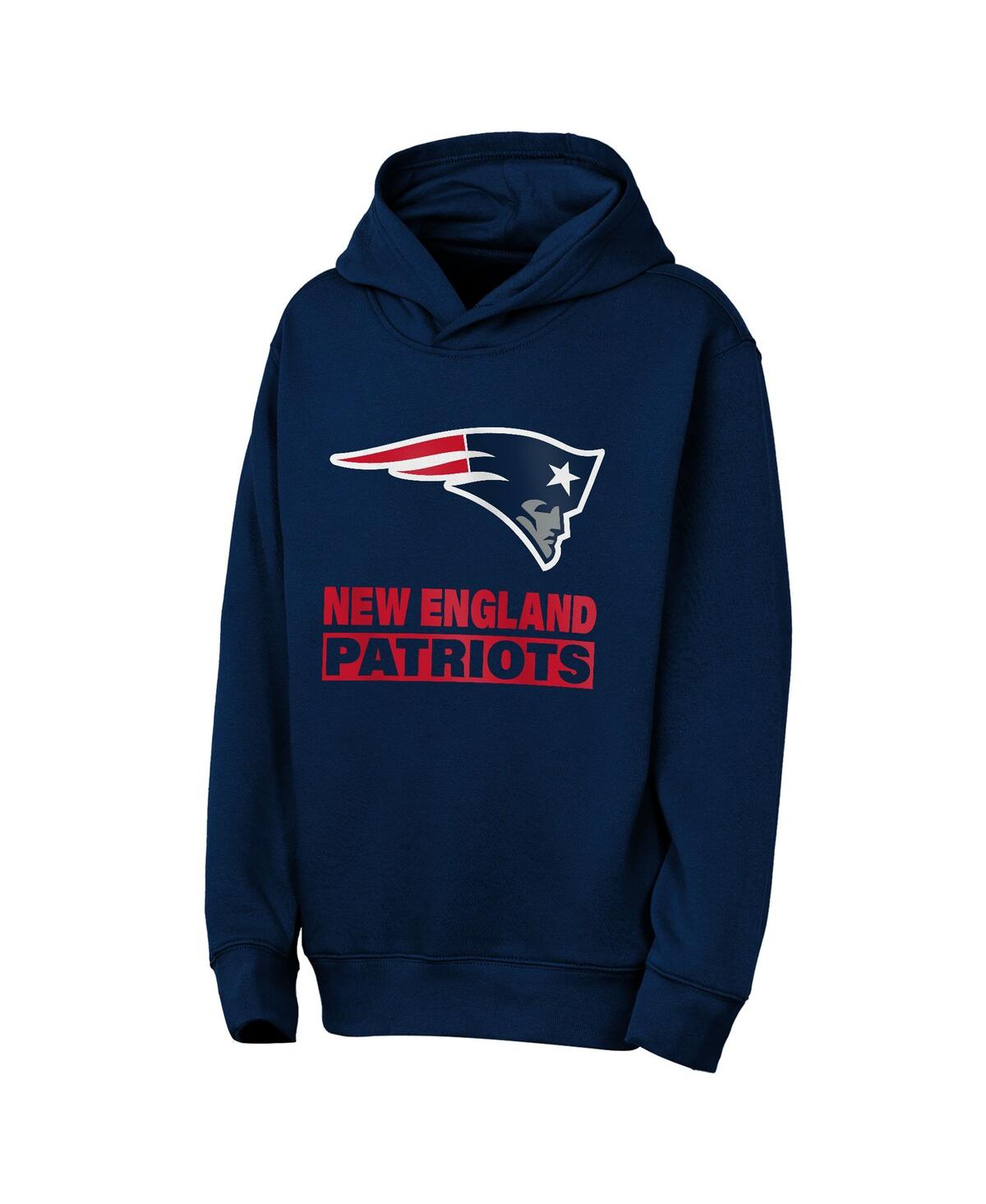 Outerstuff Big Boys and Girls Navy New England Patriots Back to Basics Hoodie