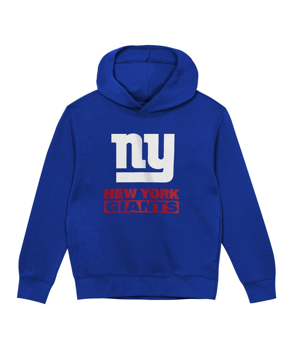 Outerstuff Big Boys And Girls Royal New York Giants Back To Basics Hoodie In Blue