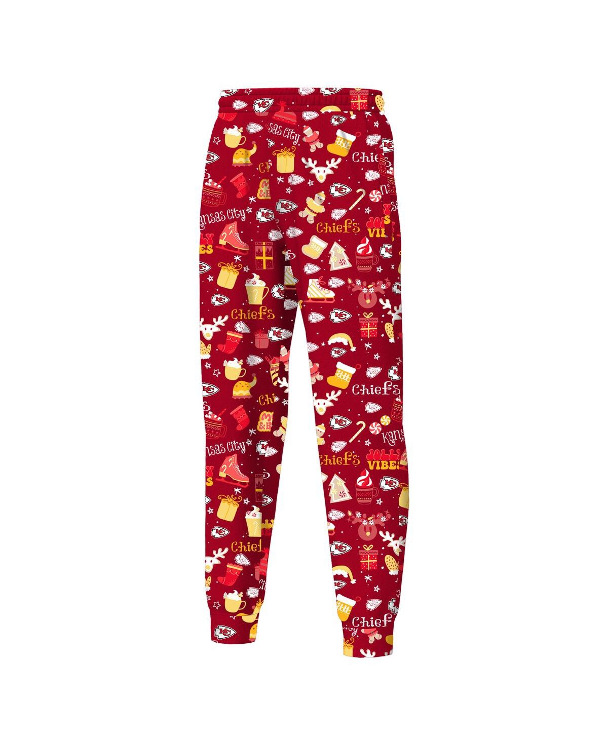 Outerstuff Big Boys and Girls Red Kansas City Chiefs Chestnut Holiday Sleep Set