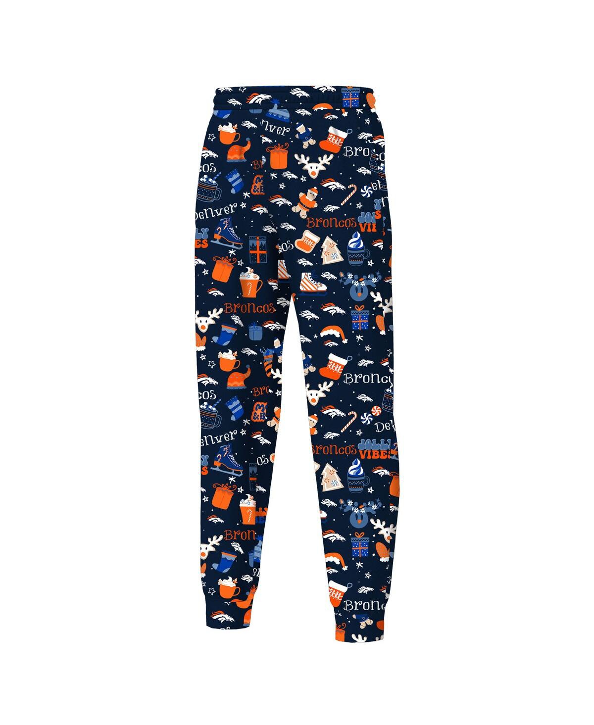 Outerstuff Big Boys and Girls Navy Denver Broncos Chestnut Holiday Sleep Set