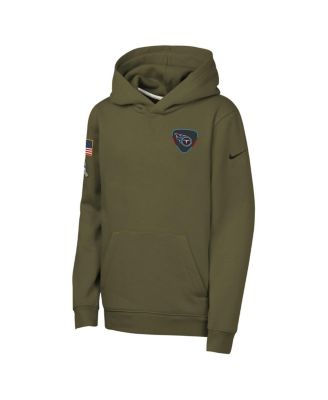 Big Boys and Girls Olive Tennessee Titans 2025 Salute to Service Club Fleece Hoodie