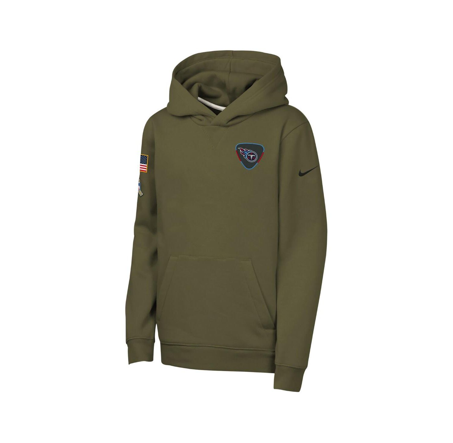 Big Boys and Girls Olive Tennessee Titans 2025 Salute to Service Club Fleece Hoodie