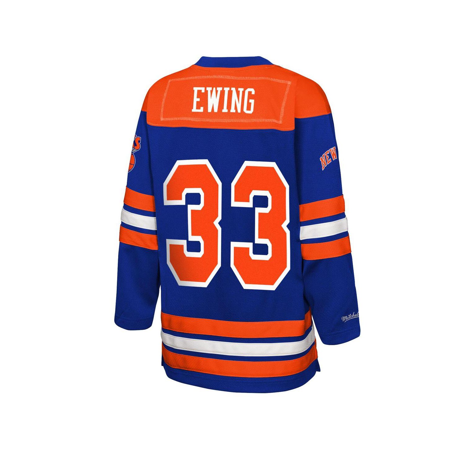 Big Boys and Girls Patrick Ewing Blue New York Knicks Maxxed Out 2.0 Fashion Hockey Jersey