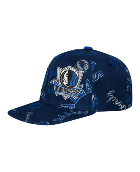 Детская кепка Outerstuff Navy Dallas Mavericks Street Hooper Allover Print Snapback Hat