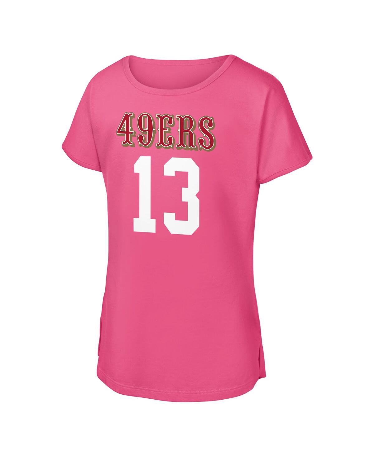 Outerstuff Big Girls Brock Purdy Pink San Francisco 49ers Player Name Number T-shirt In Pink