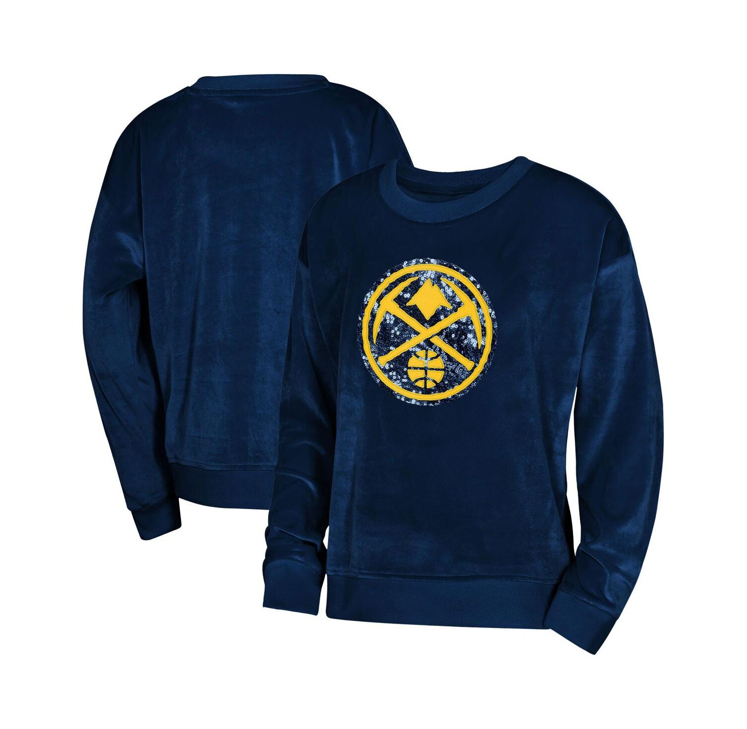 Big Boys and Girls Navy Denver Nuggets Step Back Sweatshirt